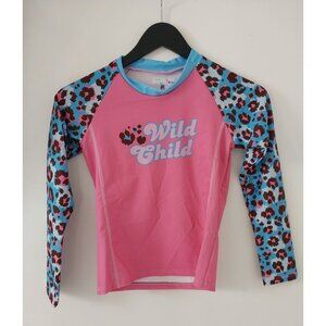 New Juice Box Girl's Rash Guard Swim Tee Sz L 10/12